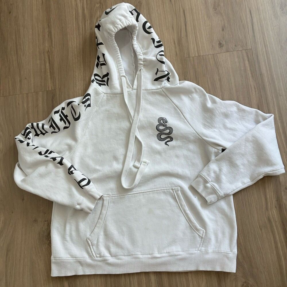 Taylor Swift Reputation Tour White Hoodie Small Black Graphics Merch